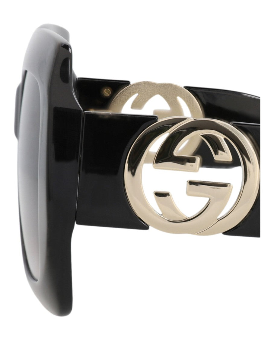 Gucci Square-Frame Injection Sunglasses With Cutout Temple Accent