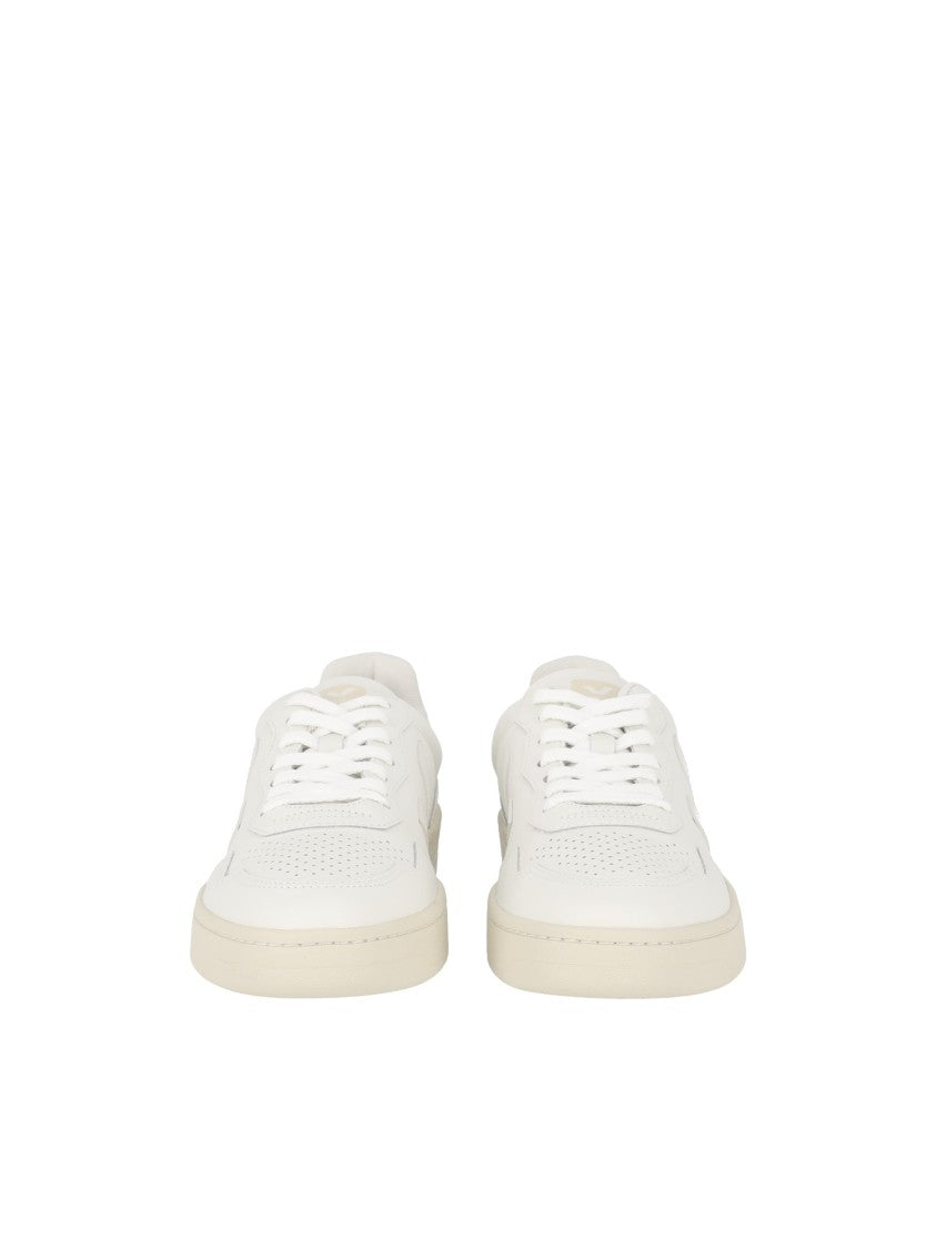 Veja Extra-White V-90 Minimalist Low-Top Sneakers