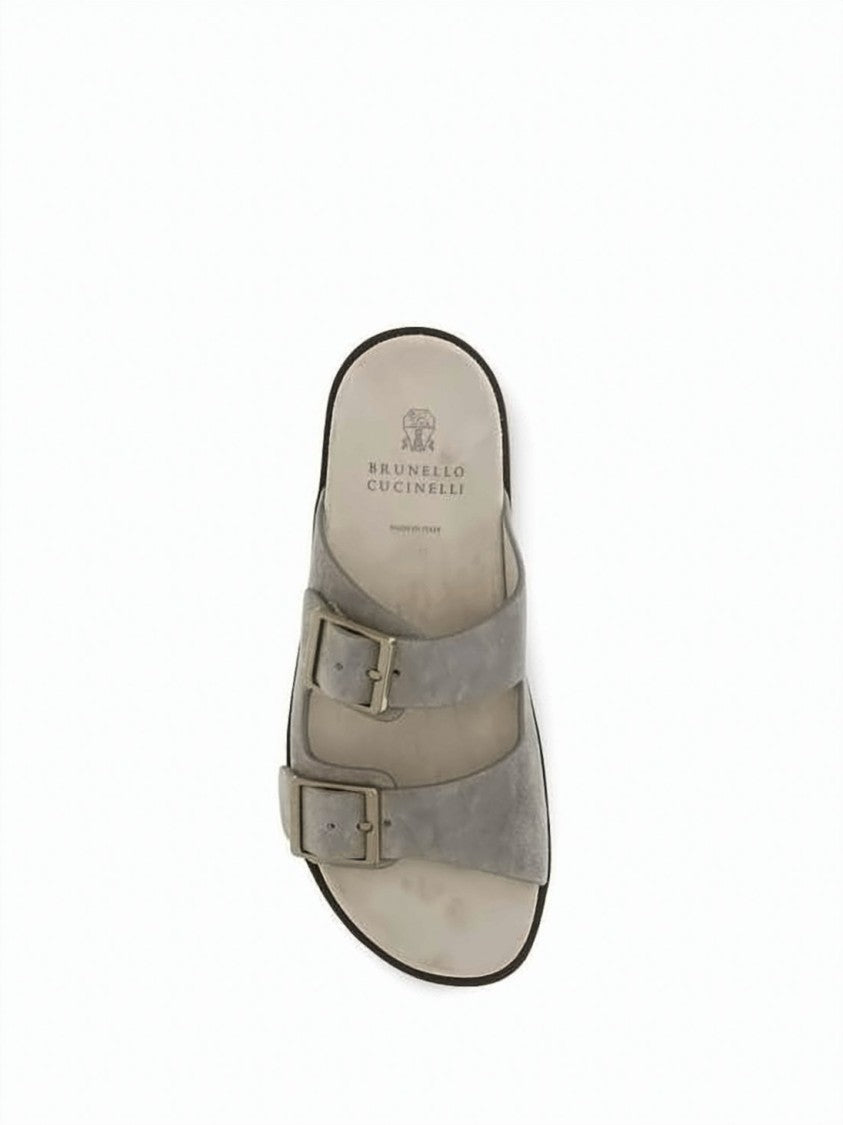 Brunello Cucinelli Soft Suede Mule Slippers