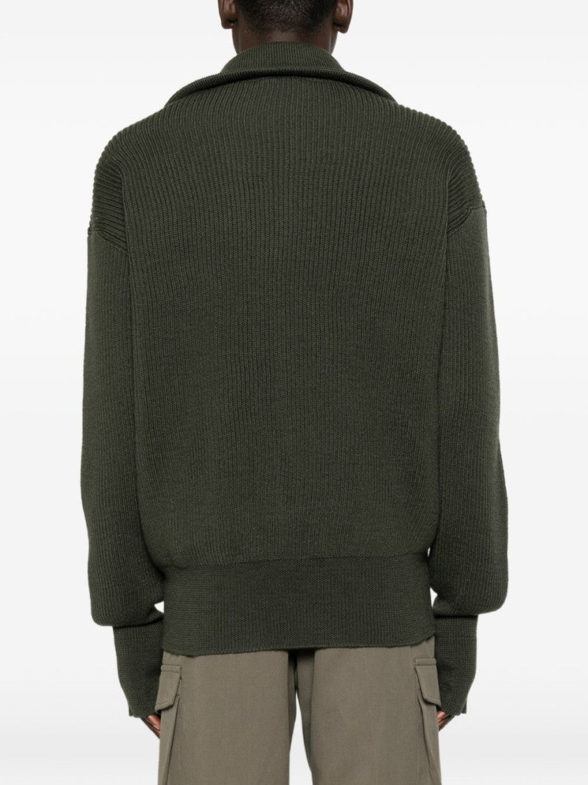 Rier Chunky Half-Zip Ribbed Knit Sweater