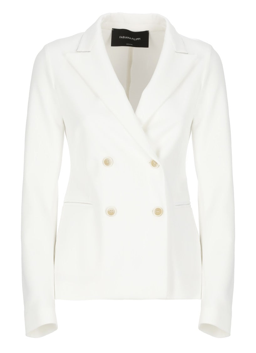 Fabiana Filippi Double-Breasted Blazer With Peak Lapel