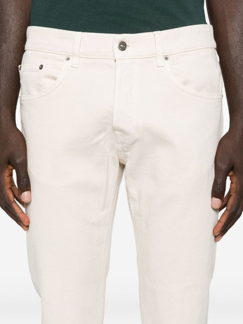 Dondup Classic Straight-Leg Beige Jeans With