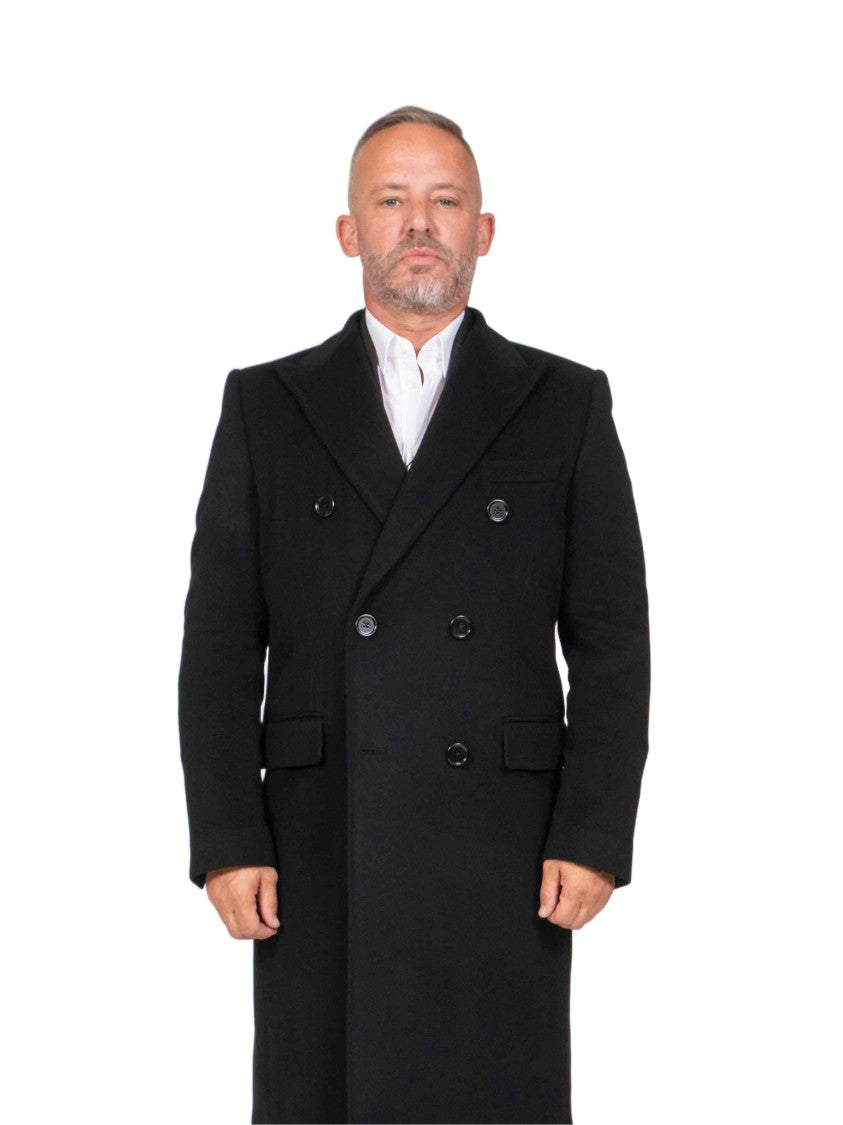 Dolce & Gabbana Double-Breasted Structured-Shoulder Overcoat