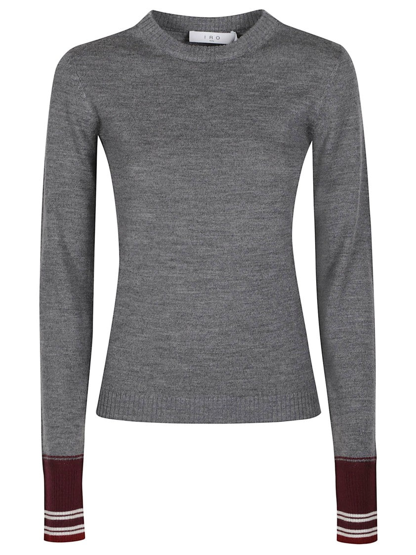 Iro Grey Muse Fitted Merino Wool Sweater