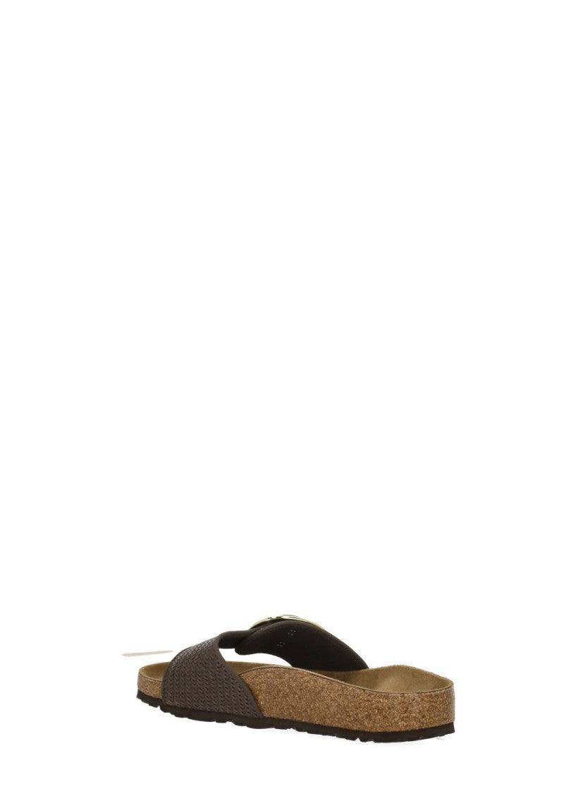 Birkenstock Brown Madrid Big Buckle Raffia Sandals