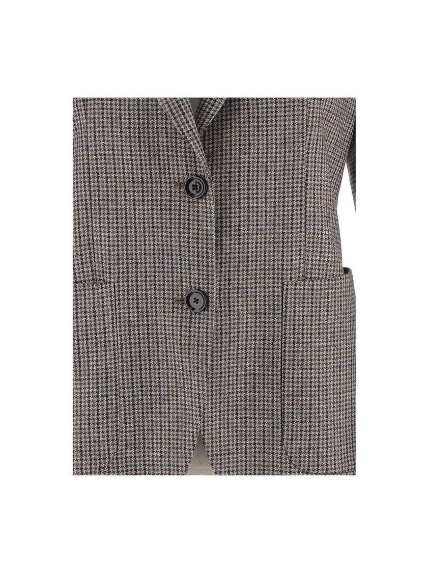 Lardini Multi Checked Wool-Blend Jacket