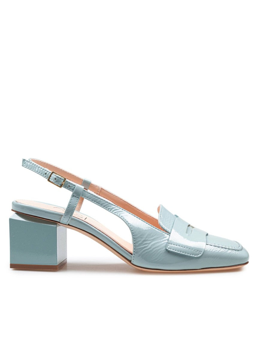 Agl Classic Patent Leather Moccasin With Square Toe