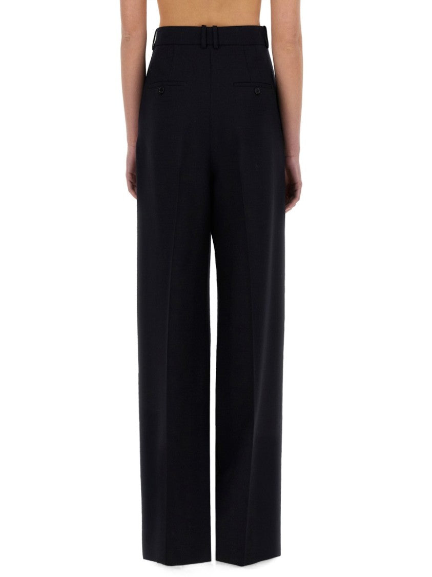 Saint Laurent Wide-Leg Pants In Grain De Poudre
