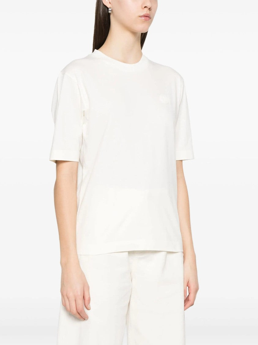 Moncler White Classic Crew Neck Relaxed Cotton T-Shirt