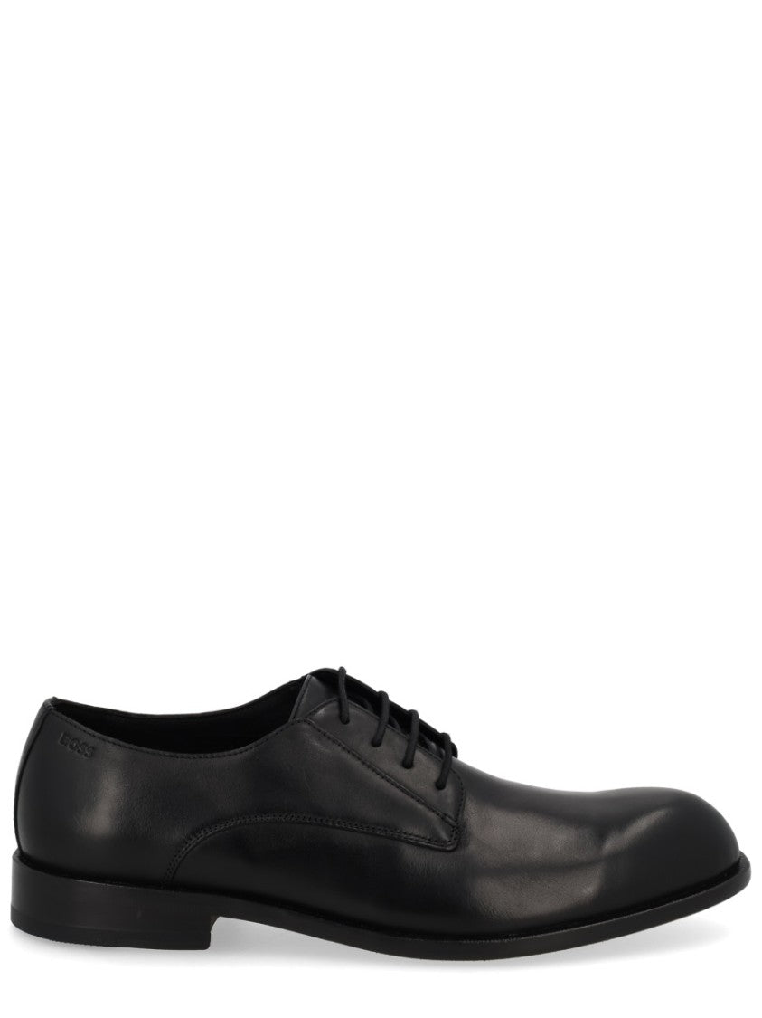 Boss Polished Cowhide Leather Lace Shoes