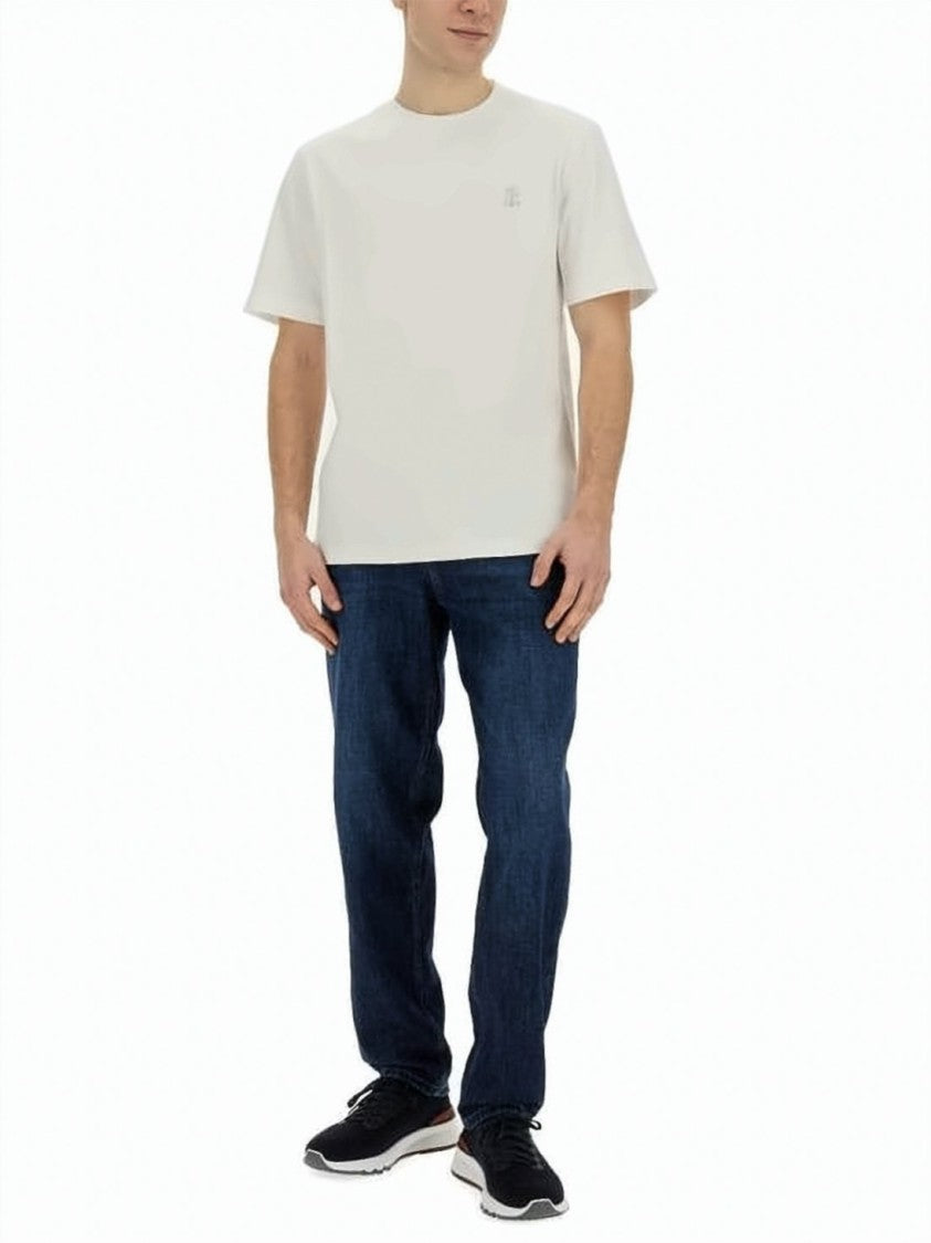 Brunello Cucinelli Cotton Jersey Crew Neck T-Shirt With Subtle Embroidery