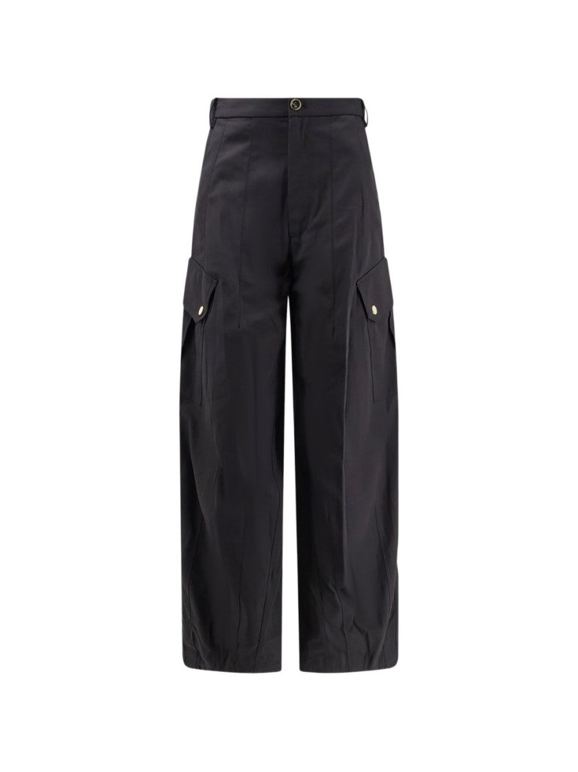 Pinko Wide-Leg Black Trousers With Flap Pockets