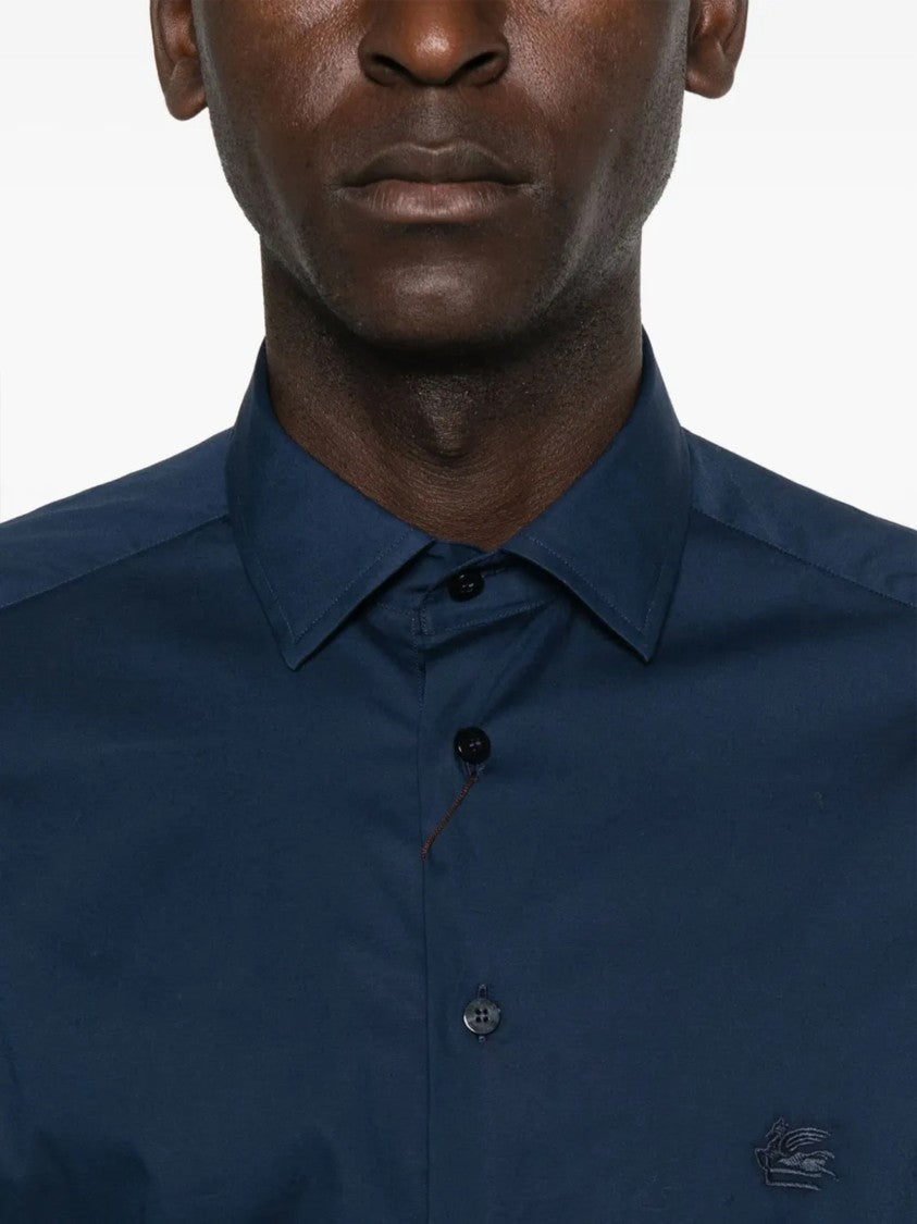 Etro Roma Logo Pegaso-Pattern Cotton Blend Shirt