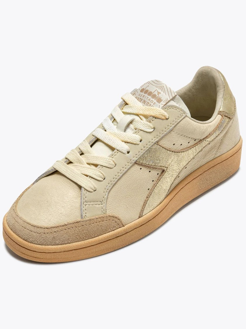 Diadora Prestige Aged Italia Cream Gold Sneakers
