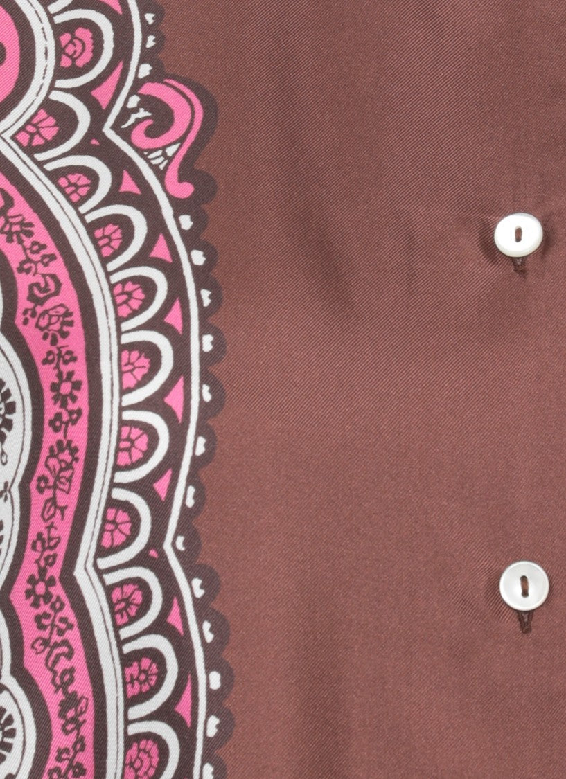 Parosh Fuchsia Skindy Paisley Silk Shirt