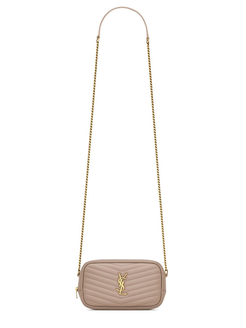 Saint Laurent Mini Lou Bag With Quilted Pattern
