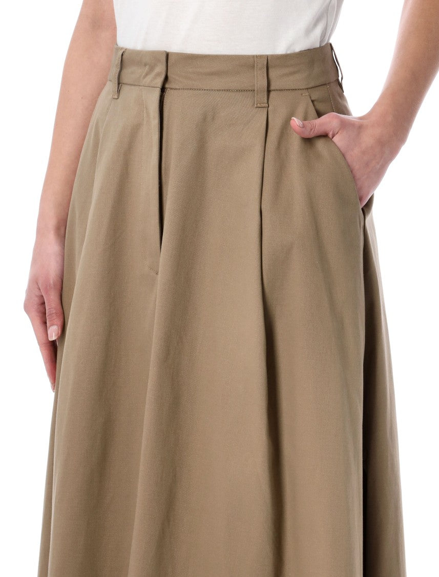 The Latest Long Wide Skirt With Pleats