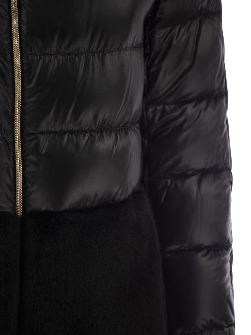 Herno Glossy Quilted And Plush Puffer Jacket