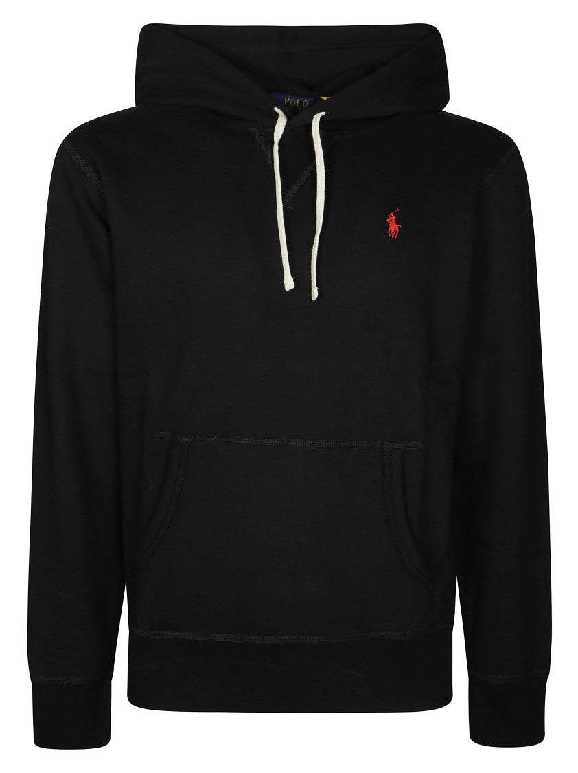 Polo Ralph Lauren Black Pullover Hoodie With Drawstring Hood