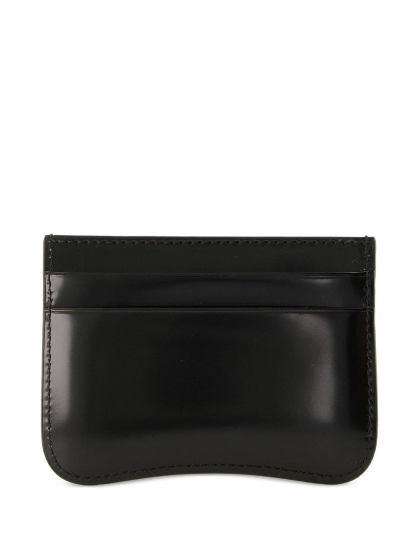 Ami Paris Black Square Shape Leather Card Wallet