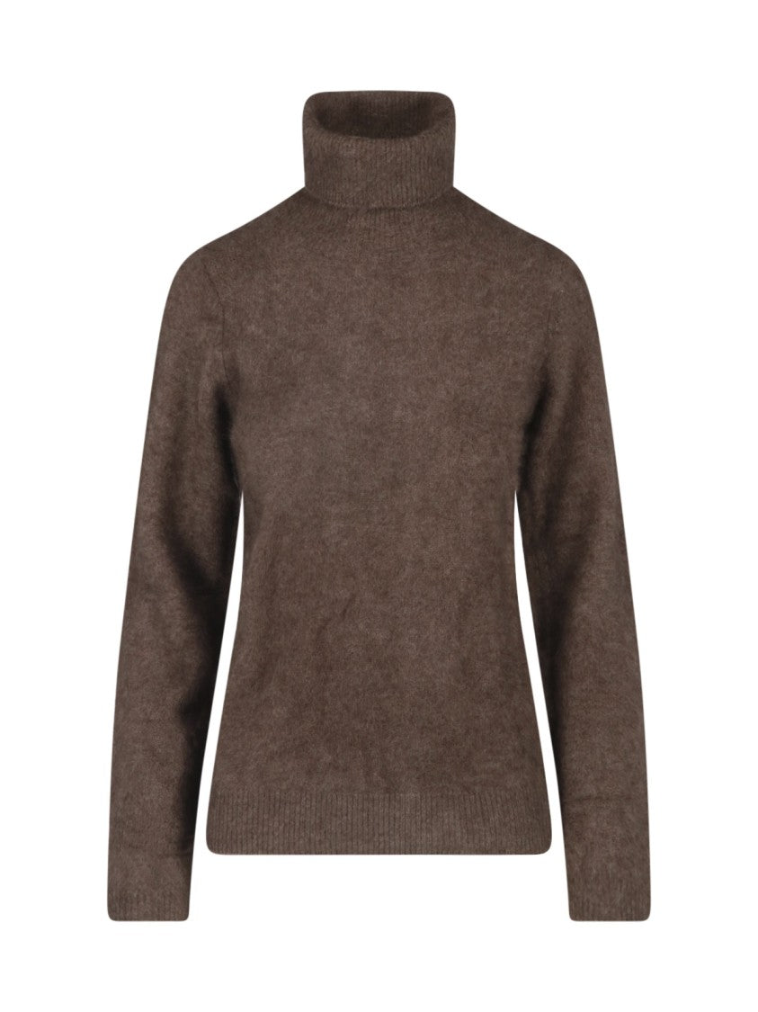 Parosh Relaxed Fit Ribbed Turtleneck Sweater