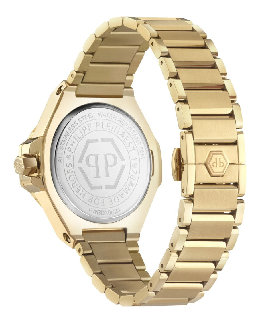 Philipp Plein Royal Crystal-Embellished Yellow Gold Watch