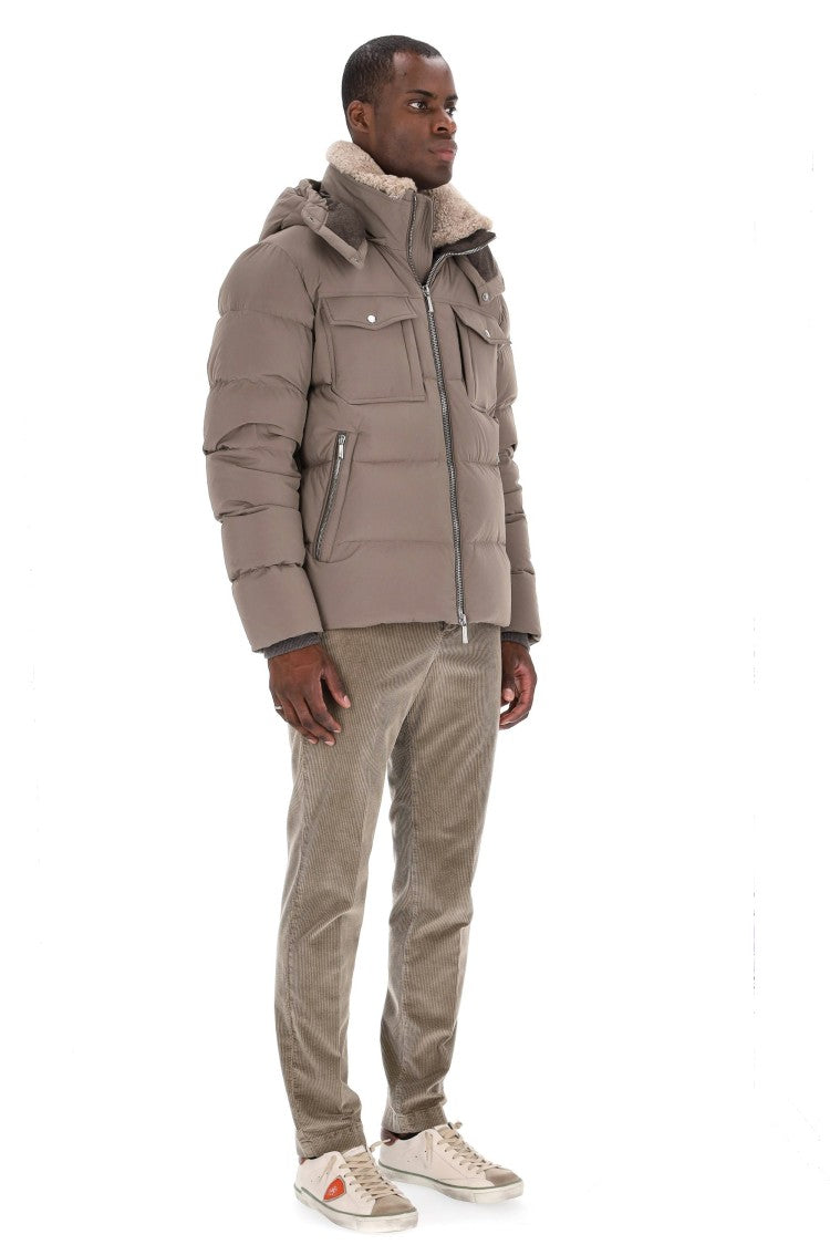 Moorer Alarick-Kn Down Jacket With Shearling Collar