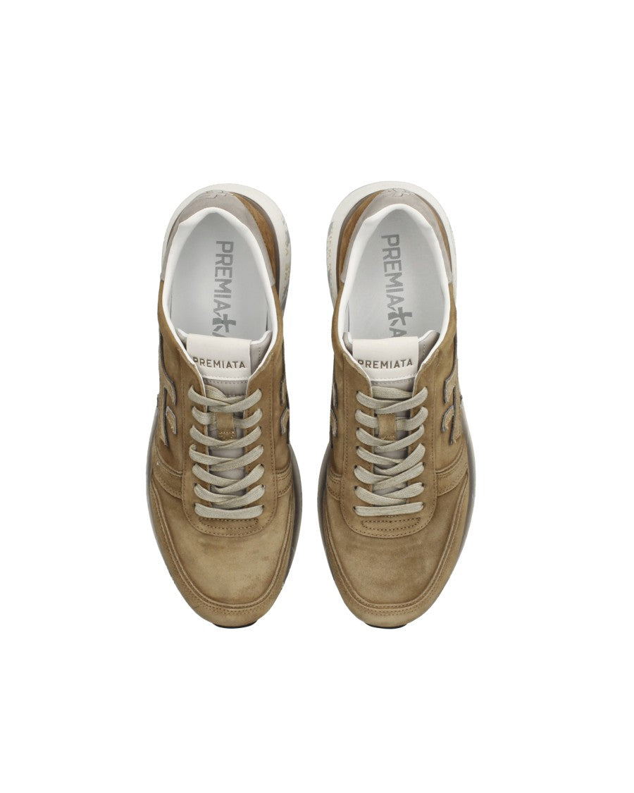 Premiata Tan Sneakers With Leather Composition