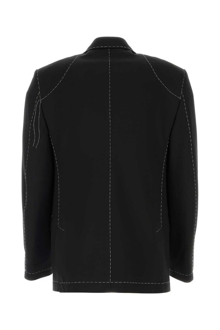 Off-White Black Stretch Polyester Blend Blazer