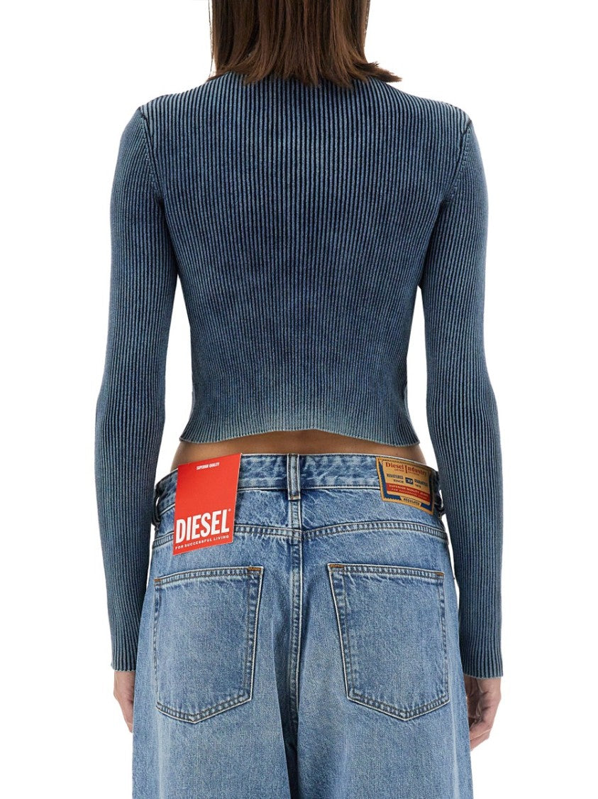 Diesel Cropped Slim-Fit Top With Ribbed Texture