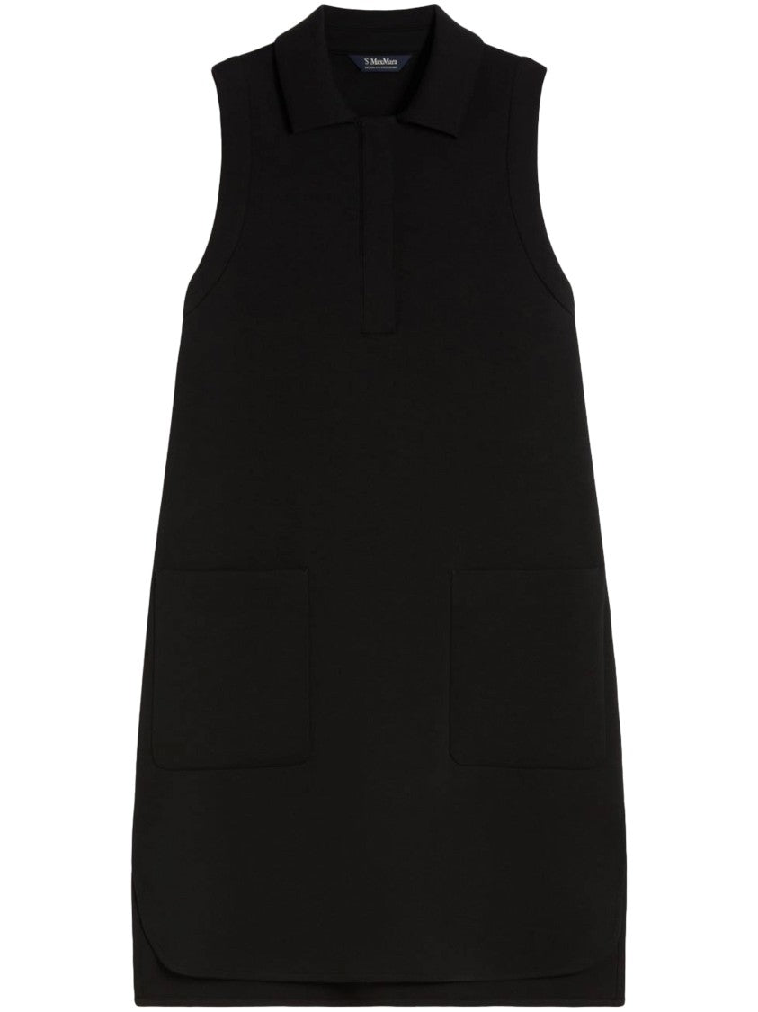 Max Mara Sleeveless Jersey Dress With Classic Collar