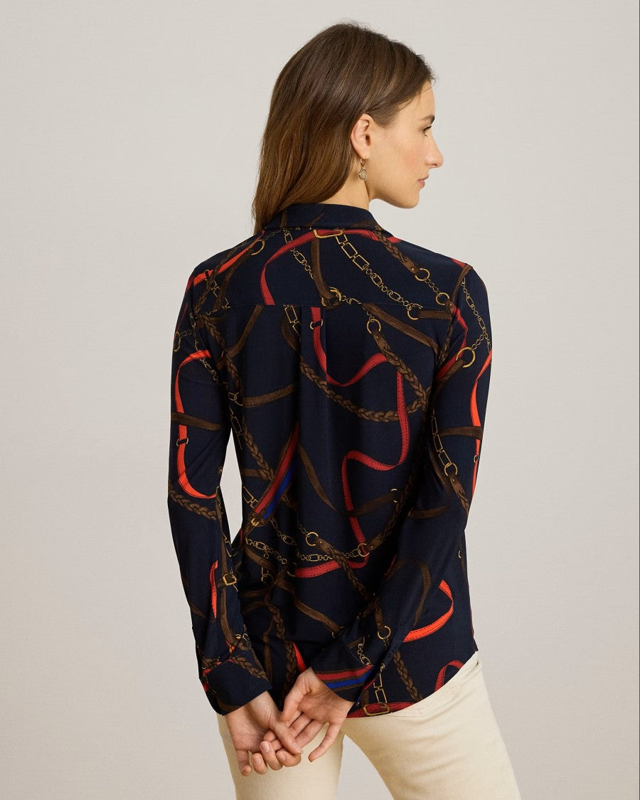 Lauren Ralph Lauren Daquane Long Sleeve Shirt With Intricate Pattern