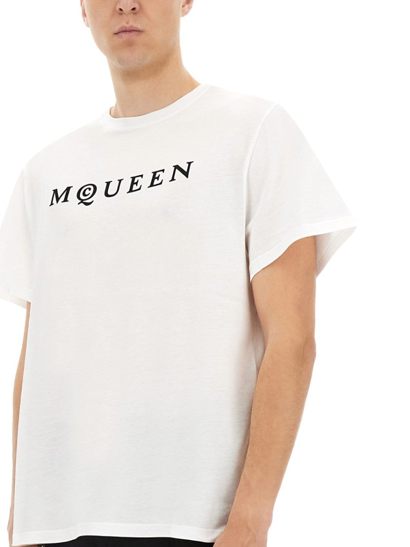 Alexander Mcqueen Bold Graphic Print Cotton T-Shirt