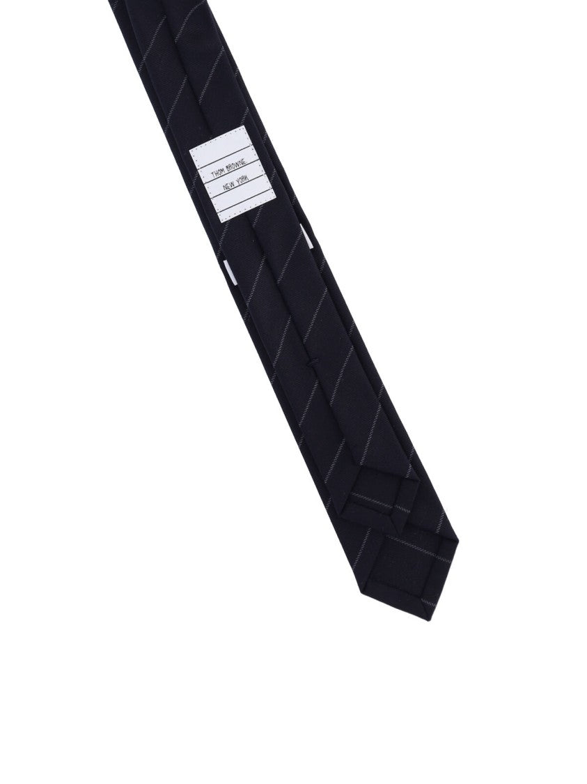Thom Browne Blue Striped Wool Tie