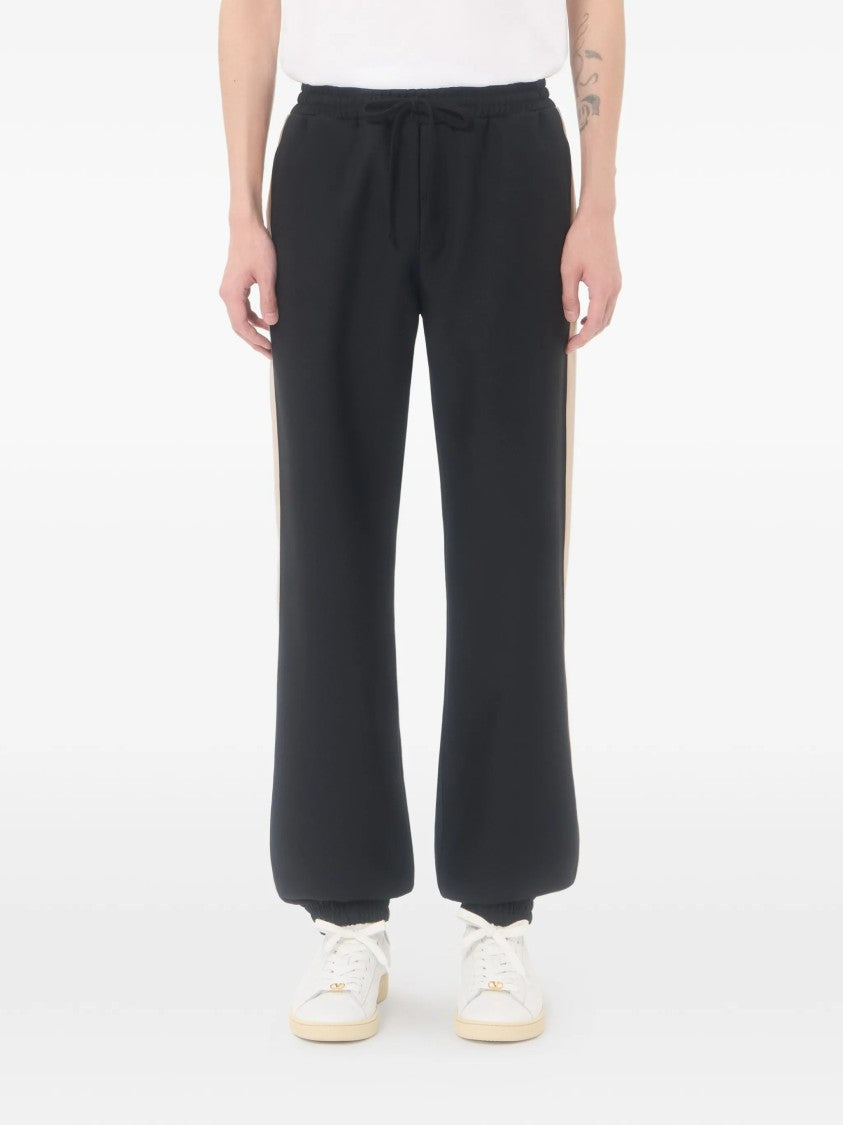 Valentino Black Jersey Bottom Vgold Track Pants