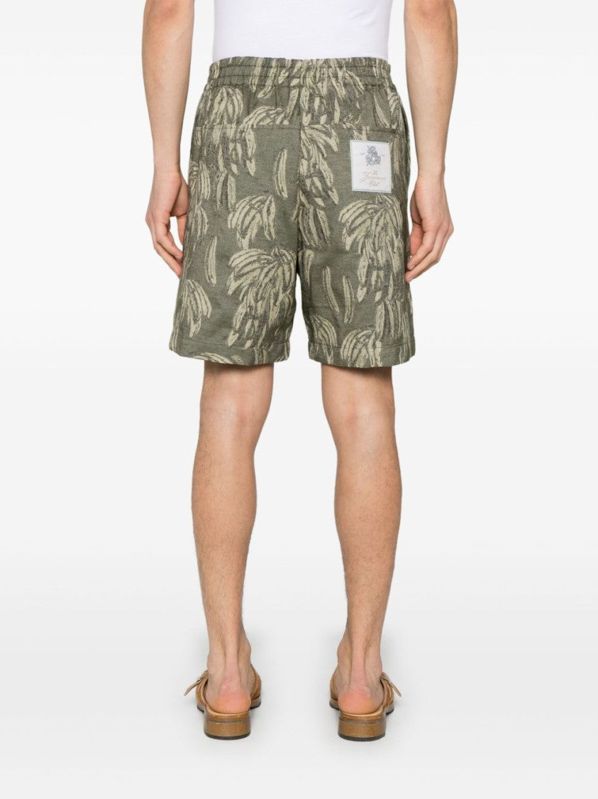 Jacquemus Light Beige Elasticated Waistband Cotton Shorts