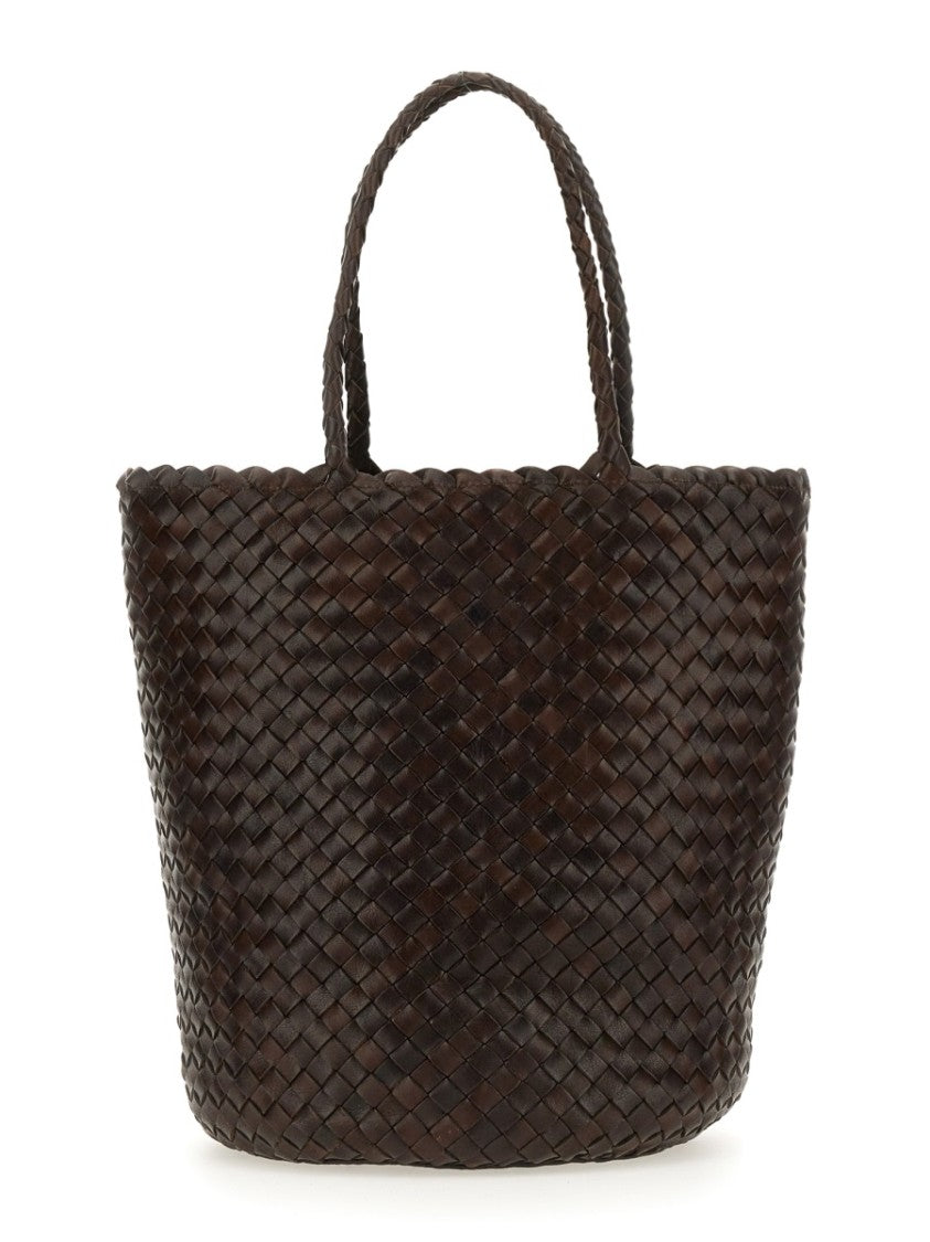 Dragon Diffusion Woven Bucket Bag With Structured Silhouette And Robust Handles