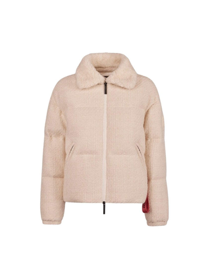After Label Vostok Tweed Wool-Blend Faux-Shearling Down Coat