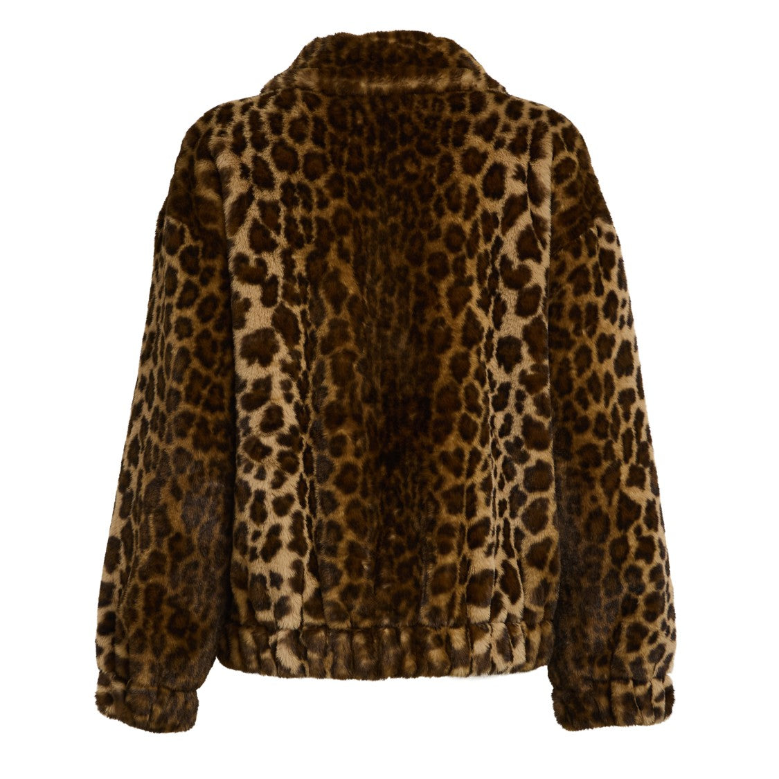 Mc2 Saint Barth Leopard Print Short Jacket With Synthetic Fur Fabric