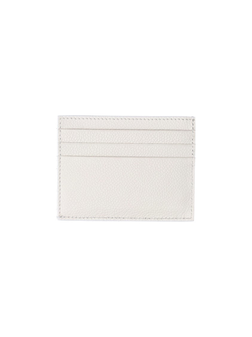 Thom Browne White Textured Leather Cardholder