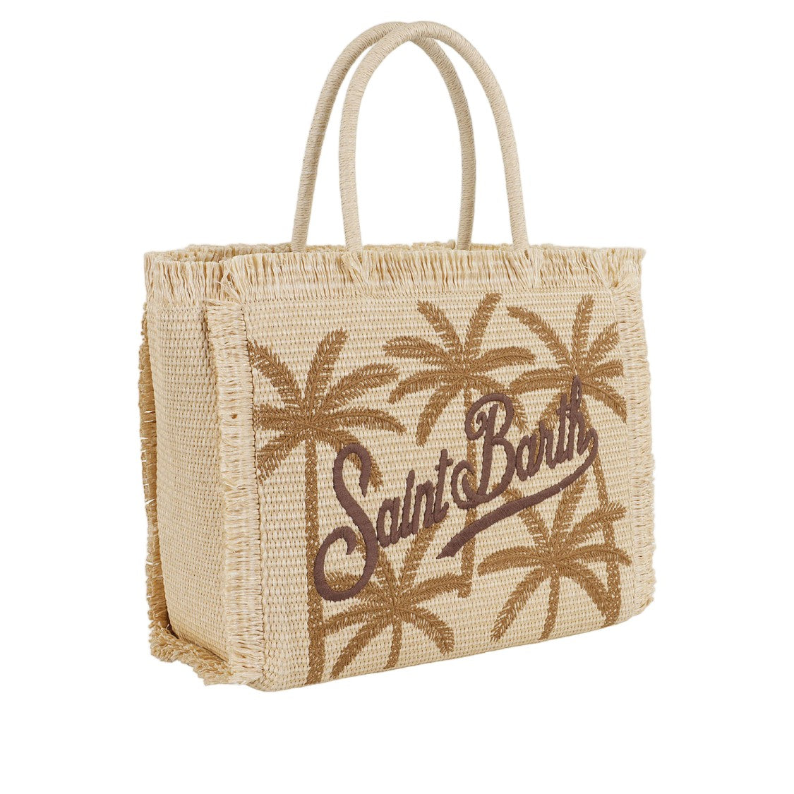 Mc2 Saint Barth Blended Cotton Tote With Frayed Edges