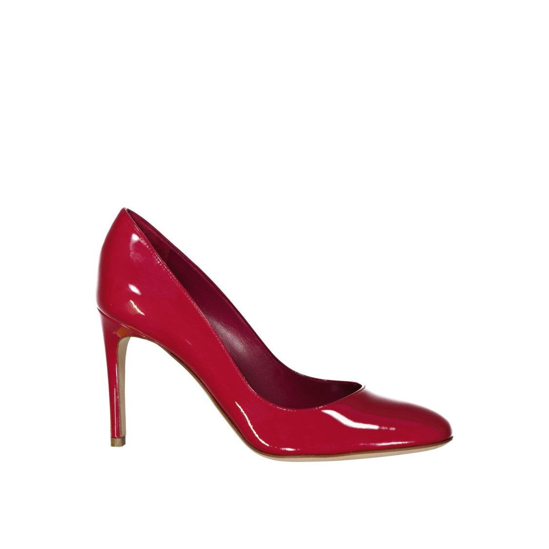 Sergio Rossi Red Calf Leather Pumps With Polished Finish