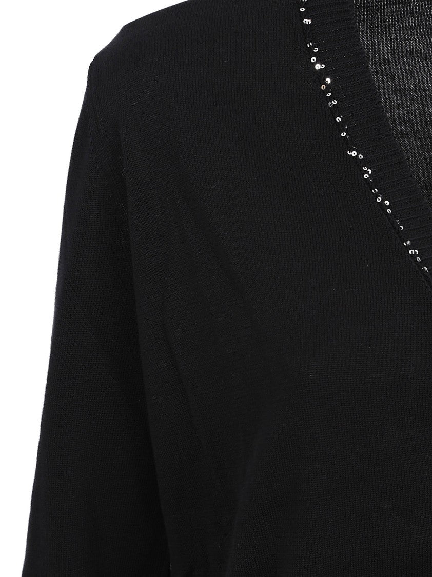 Fabiana Filippi V-Neck Cardigan With Embellished Neckline