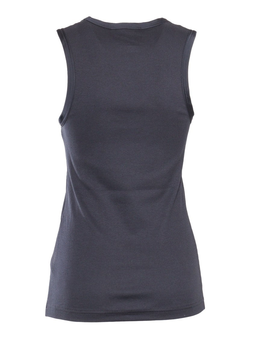 Fabiana Filippi Ribbed Jersey Tank Top With Satin Finishing