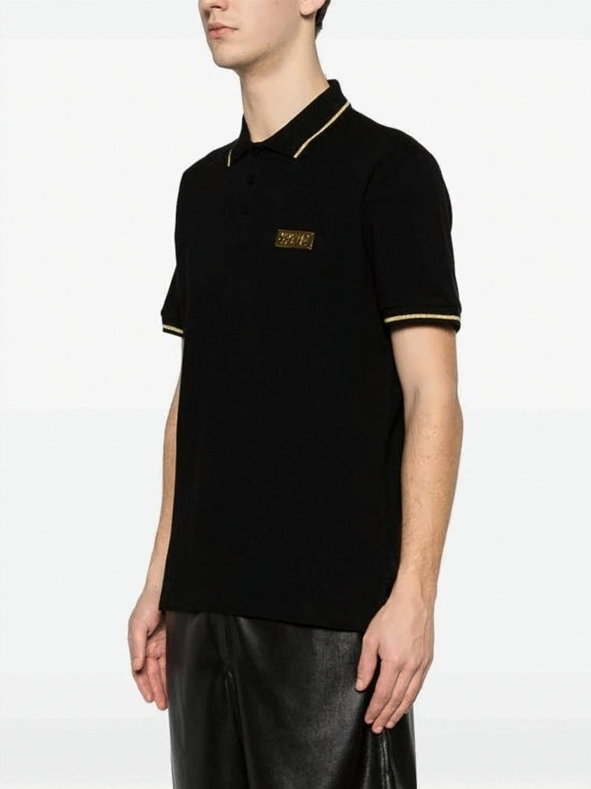 Versace Short Sleeve Black Polo Shirt