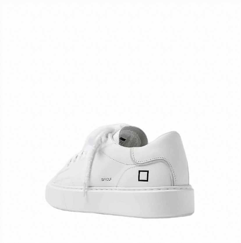 D.A.T.E White Sfera Calf Leather Stitched Sneakers