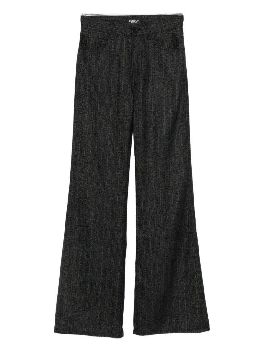 Dondup Wide-Leg Jeans With Subtle Pinstripe Design