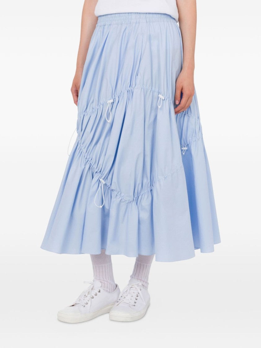 Moschino Light Blue Voluminous Skirt With Ruched Detailing