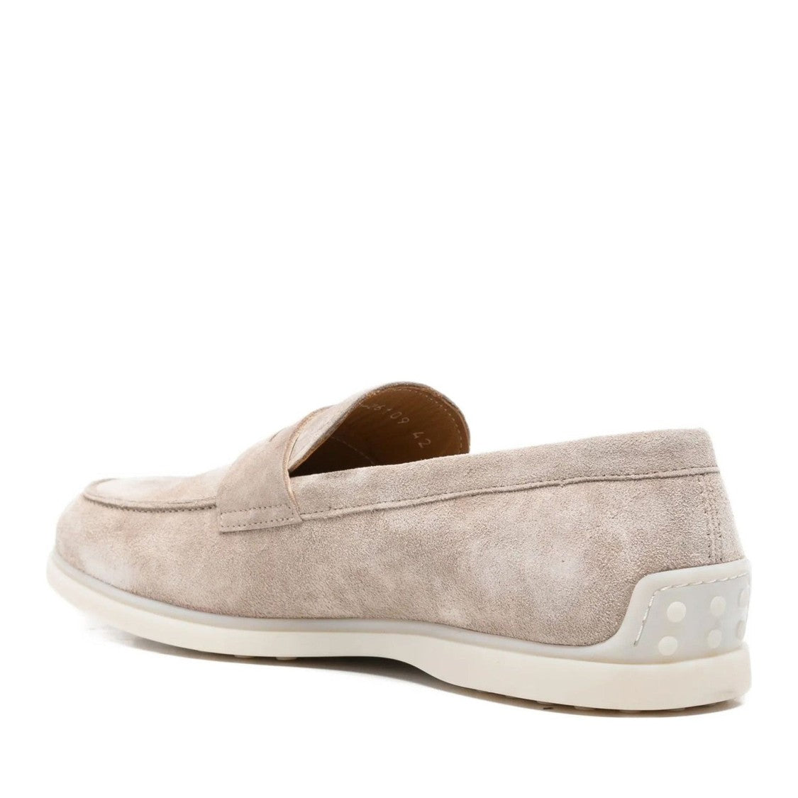 John Harrison Beige Suede Penny Strap Loafers
