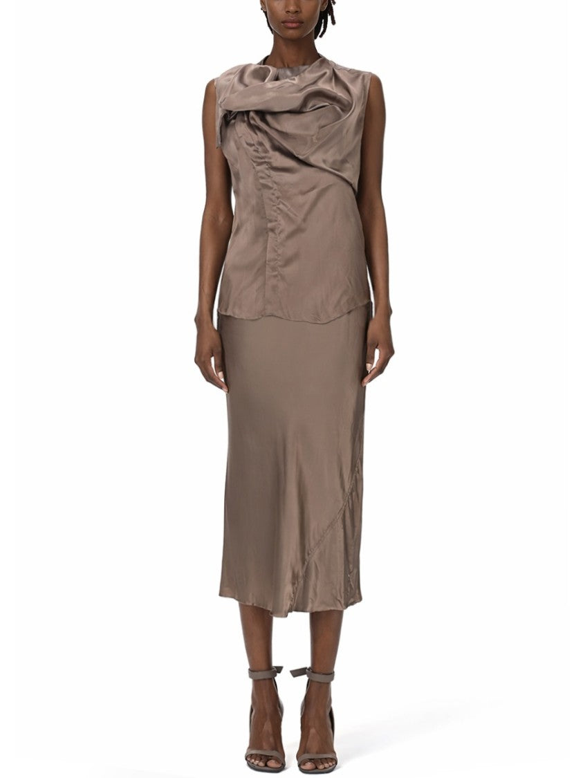 Rick Owens Island Draped Asymmetrical Casual Shirt